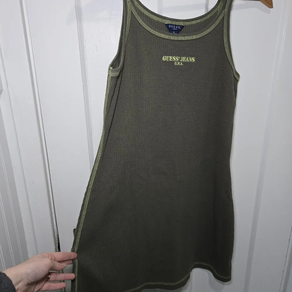 Guess Jeans USA Women's Y2K Vintage Ribbed Tank Dress Size‎ S Green Streetwear - Picture 6 of 13